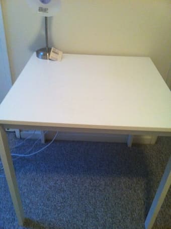 A white table w/ 2 matching chair - $10 1