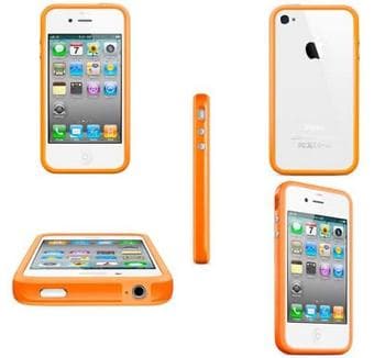 2 iPhone 4 Bumpers Black and Orange $10 each 1
