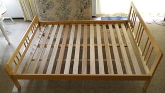 Full/Double Bed $100: Mattress + Wooden Frame + Slats (San Francisco) 1
