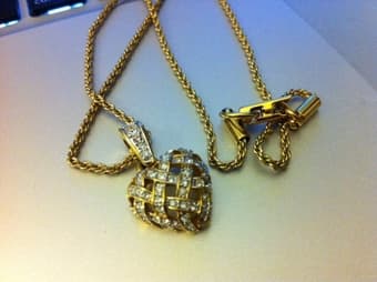 Swarovski gold heart necklace $50 1