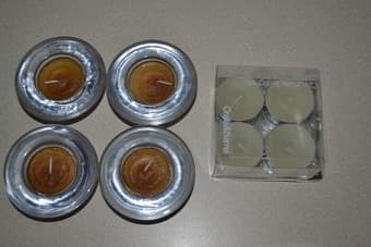 Small Candleholders with candles Crate &Barrel 1