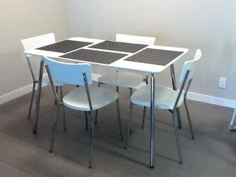 dining table with four chairs, $380 2