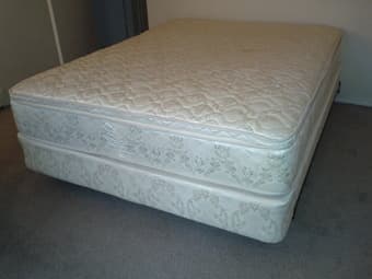 Queen size mattress, box and frame for $200 2