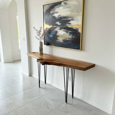 Black Walnut Live Edge Console / Entry Table – Handmade 2