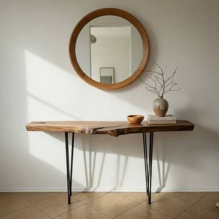 Black Walnut Live Edge Console / Entry Table – Handmade 3