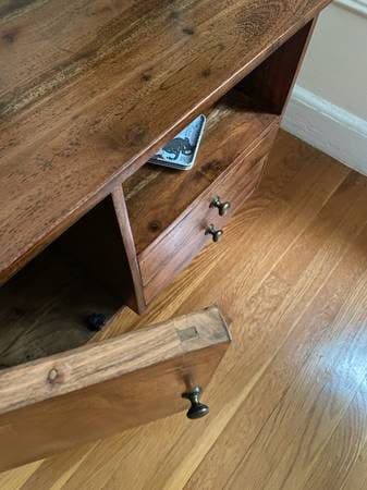 Petite Mango Wood Accent Cabinet Nightstand Console for Small Spaces 3