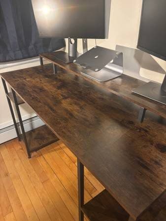 Desk for Home Office (wooden with raised laptop stand) 2