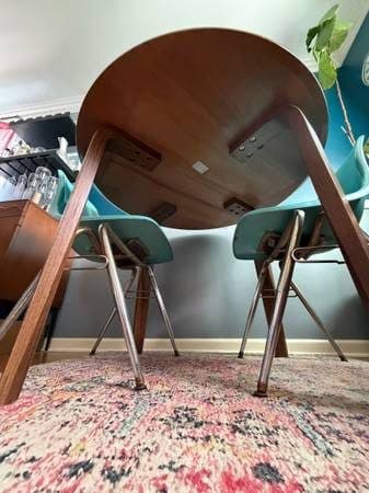 Round Wood Dining Table, Mid Century Style – 39.5" – $150 OBO 3