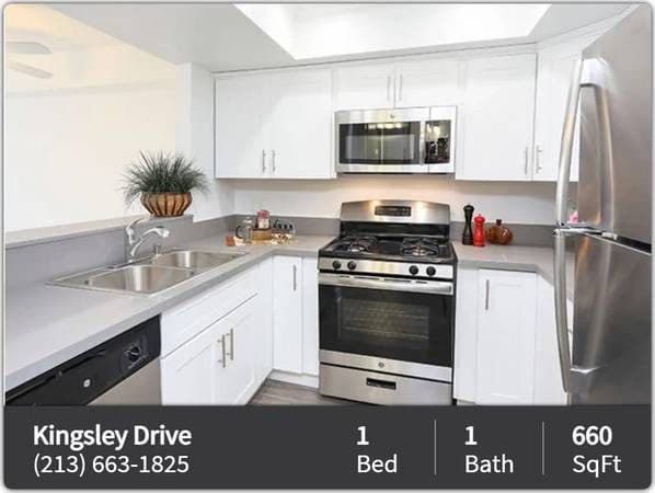 Chic urban living at Kingsley Drive! 1 bed, 1 bath available! 2