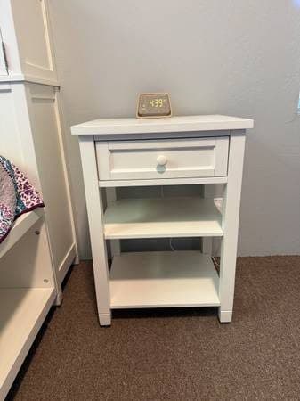 Beadboard White Nightstand Pottery Barn Teen 1