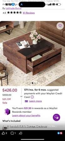Latitude Run Aadam 2-Piece Modern TV Stand and Coffee Table Set 1