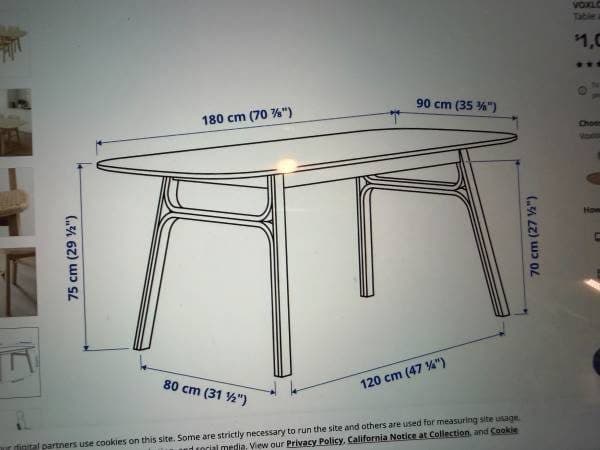 Dining table, light bamboo, 70 7/8x35 3/8 " 3