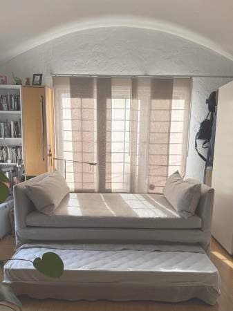 High Quality Linen Sofa + Independent Rollout Trundle Bed 2