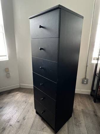 Gently Used Shelf, Black Drawer, Red End Table, Ikea Cubby 1