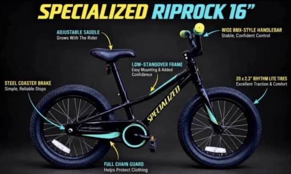 🏁 Like NEW~ Specialized RipRock 16” Kids Bike 💥 Spec Order Color 💥 2