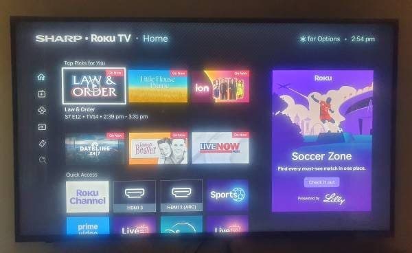 SHARP 55 inch 4K smart Roku TV in excellent condition 1