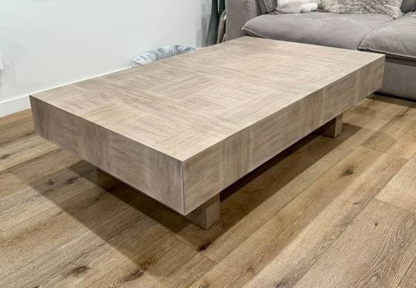 Wayfair 60” Living Room Wood Coffee Table – Modern Light Oak / Greige 1