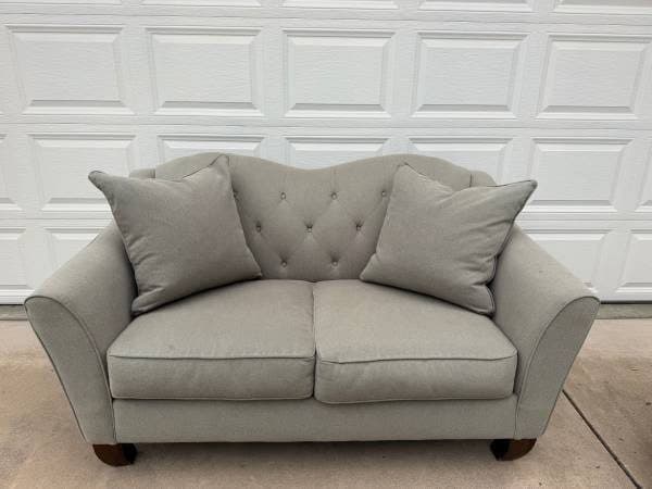 Macy's Fabric Sofa & Loveseat Set - Like New, 4 Pillows Included 2