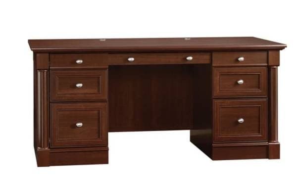 Executive office desk, 66" wide dark wood finish - Excellent Condition 1