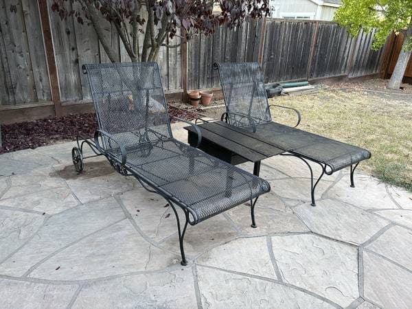 A Pair of Woodward Wrought Iron Lounge Chairs 1