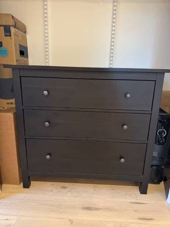 3 Drawer Dresser, Black-Brown 1
