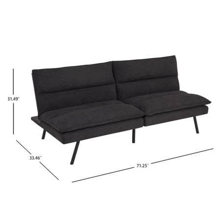 Converting Pillow-Top Charcoal Sofa Sleeper 1