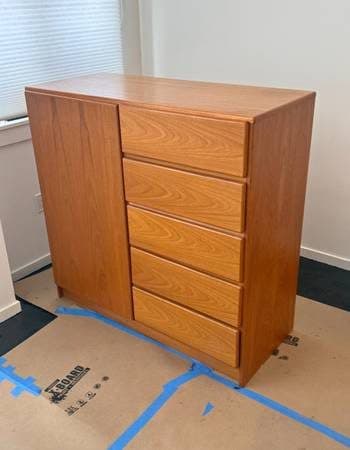 Vintage 1960's Danish MCM style Teak Highboy Dresser 1