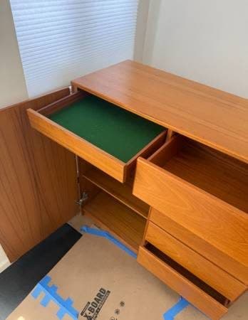 Vintage 1960's Danish MCM style Teak Highboy Dresser 3