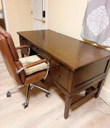 Solid wood desk and chair 1