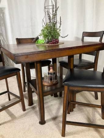 High Multi-Function Dining Table With 4 Chairs 2