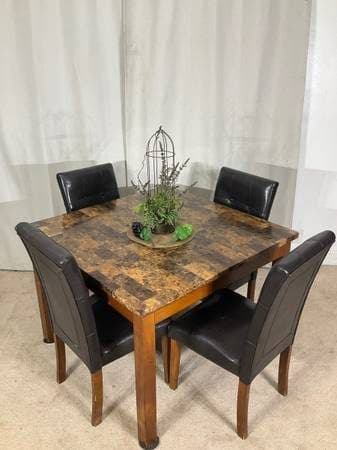 Handsome Faux Marble Top Dining Table & 4 Chairs 3