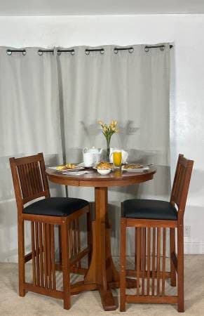 Mission Style BAR Height Bistro * Pub Table & 2 Chairs 1