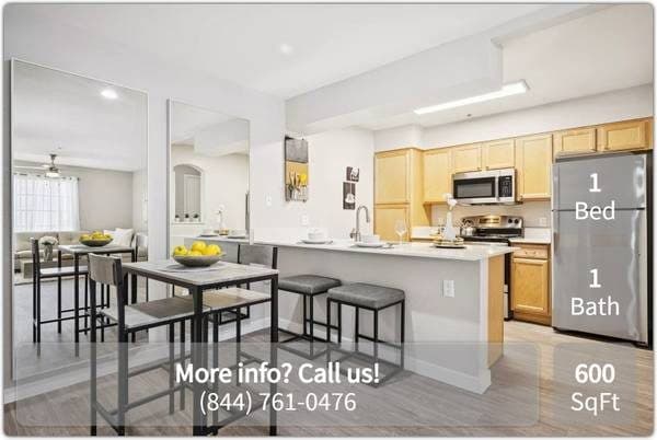2 Weeks Free! Abundant space in your new 1 bed 1 bath 3