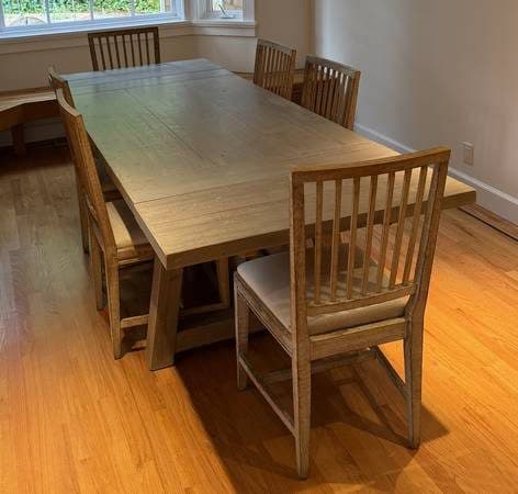 RH dining table + 6 chairs 1