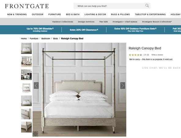 Genuine King Raleigh Canopy Bed 1