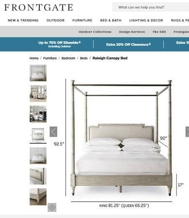 Genuine King Raleigh Canopy Bed 3