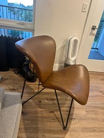 Mid century modern leather chair 2