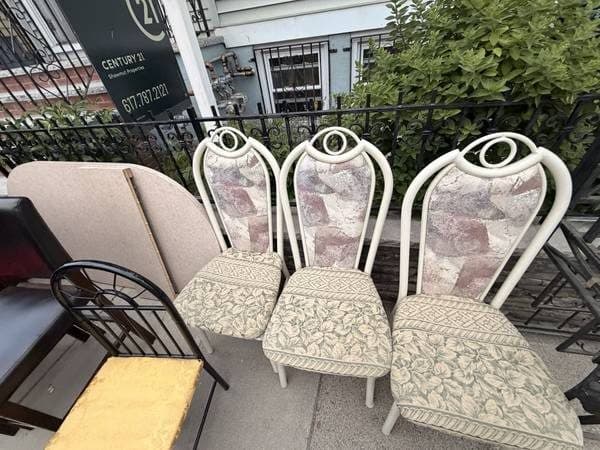 Free Furniture: Dining table, chairs, desk, metal shelf 3
