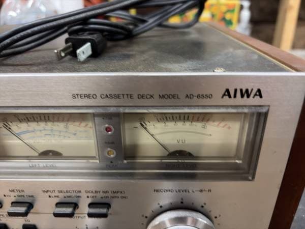 Vintage 1970s Aiwa Ad 6550 cassette deck for parts/repair 2