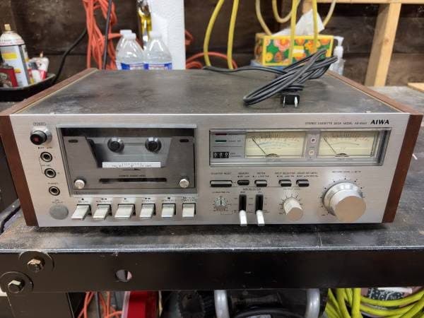 Vintage 1970s Aiwa Ad 6550 cassette deck for parts/repair 1
