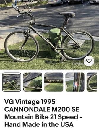 Vintage 1995 CANNONDALE M200 SE Mountain Bike 21 Speed - Made in USA 1