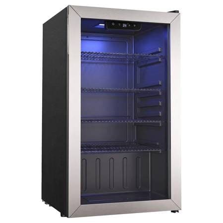 130 Can Beverage Refrigerator with Glass Door NEW 3.2cu feet 2