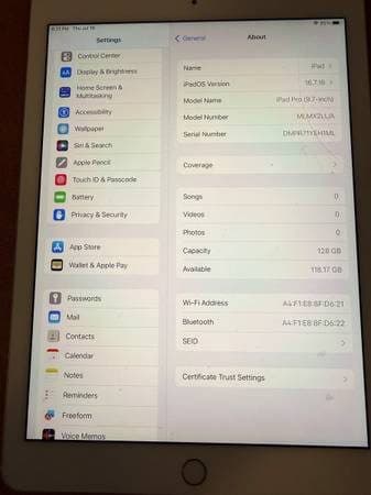 Apple iPad Pro 9.7 inch 128GB With Free Apple Pencil 2