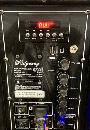 Ridgeway QS-1285BR 12" portable bt dj speaker 3