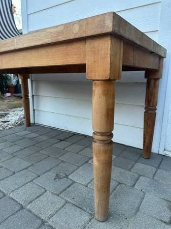 Vintage Farmhouse Butcher Block Top Table 2