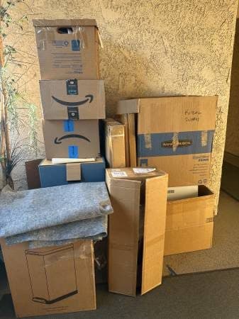 FREE MOVING BOXES OF VARIOUS SIZES (including some extra supplies) 1