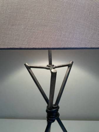 Mid-Century Hand-Forged Iron Tripod Table Lamp 3
