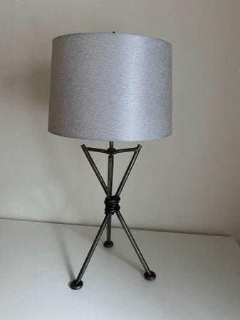 Mid-Century Hand-Forged Iron Tripod Table Lamp 2
