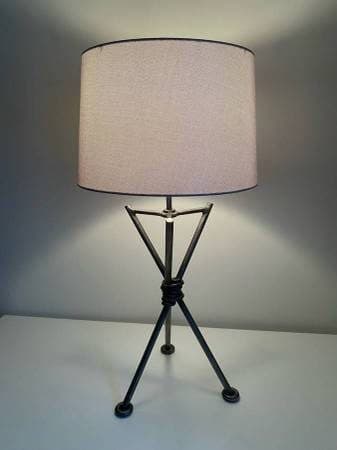 Mid-Century Hand-Forged Iron Tripod Table Lamp 1