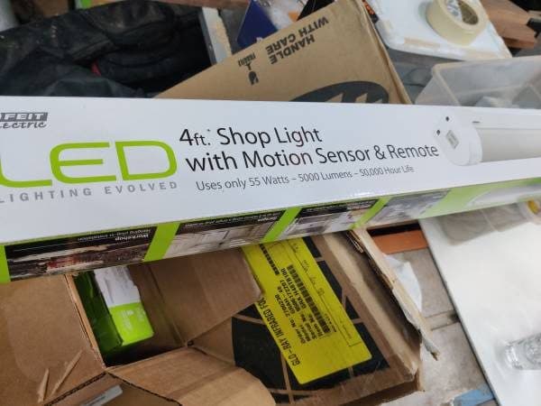 2 - Feit 4 ft shop lights LED motion sensor with remote 1